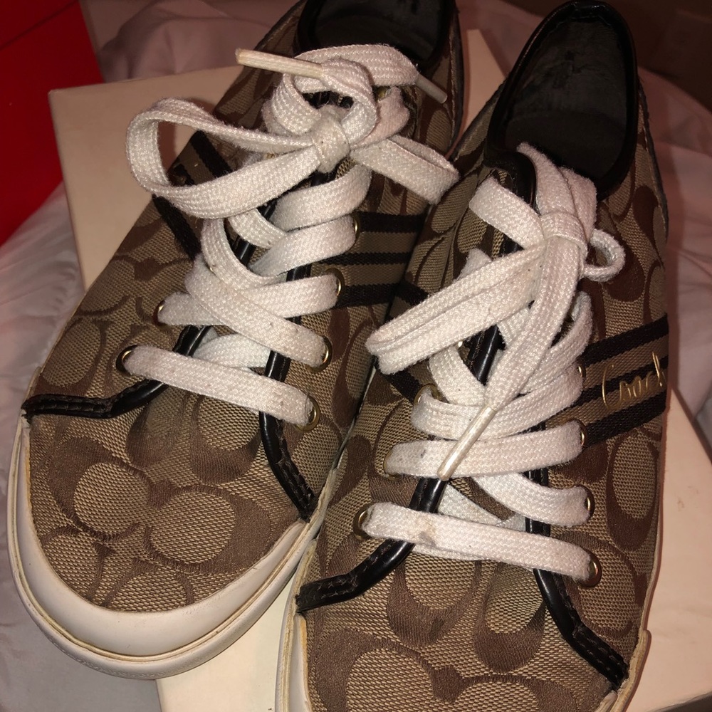 Coach Women's Brown Signature Canvas Sneaker - Picture 3 of 3